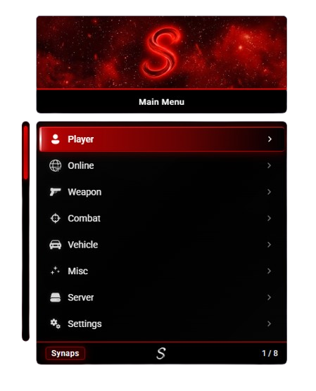 Menu Synaps